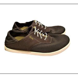 Olukia Nohea Moku Onyx Mesh No-tie Boat Shoes Men's Size M11.5 EUR 44.5